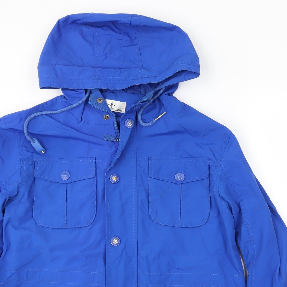 Stone Island Mens Blue   Rain Coat Coat Size L