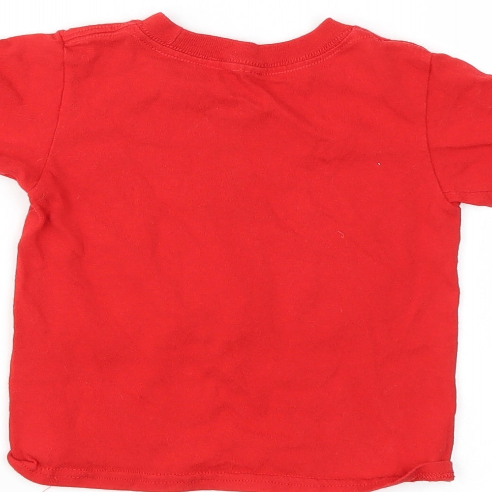 Disney Girls Red   Basic T-Shirt Size 18-24 Months