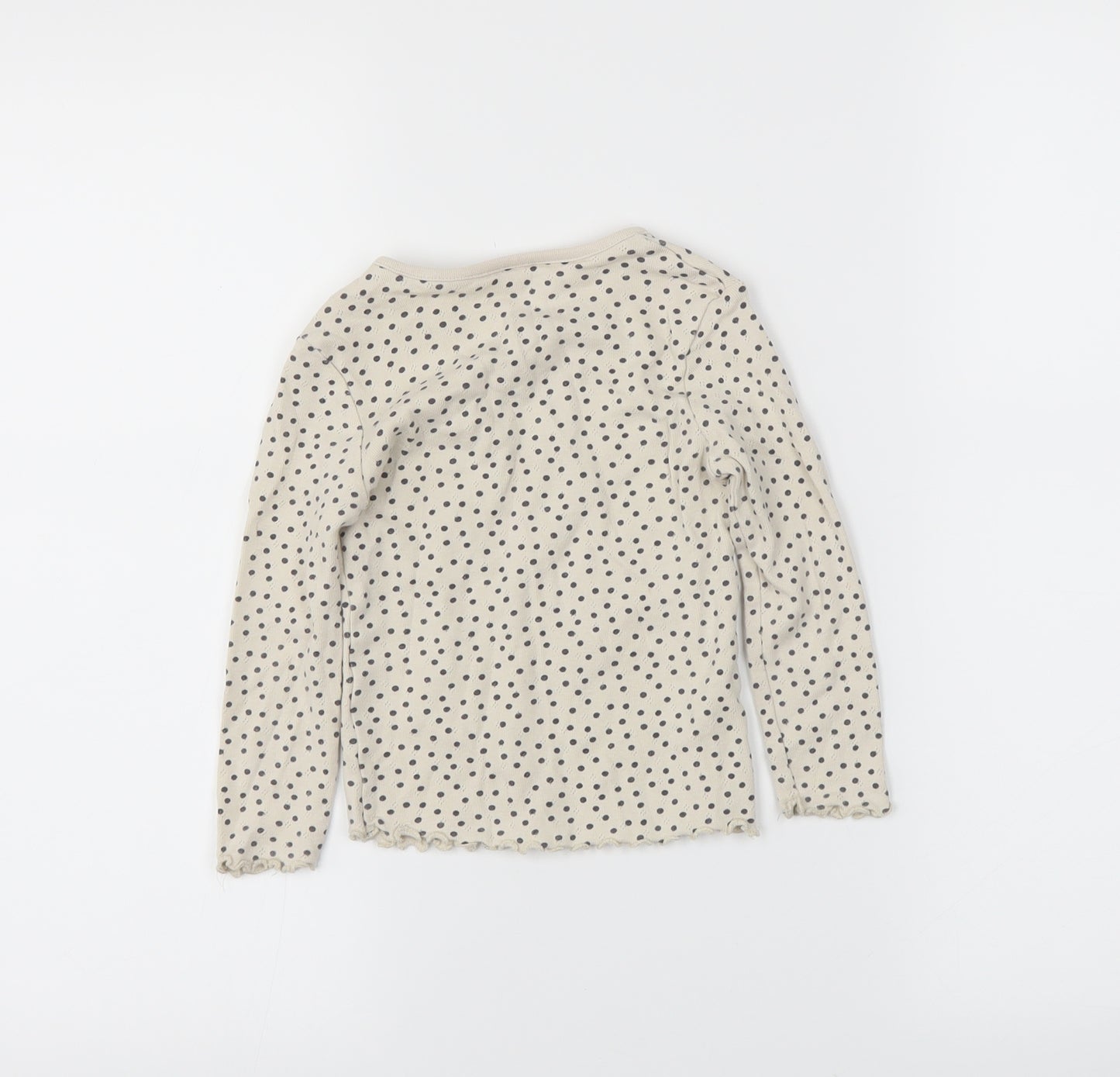 George Girls Ivory Polka Dot  Basic T-Shirt Size 2-3 Years