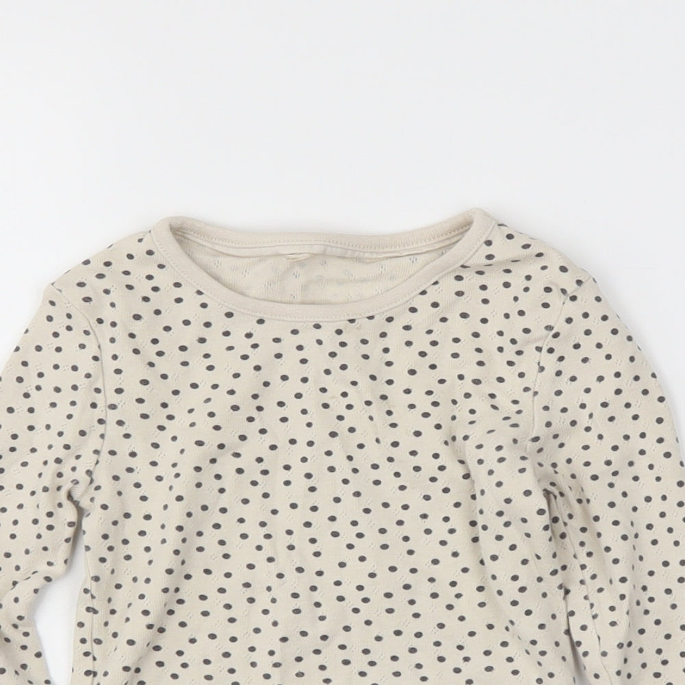 George Girls Ivory Polka Dot  Basic T-Shirt Size 2-3 Years