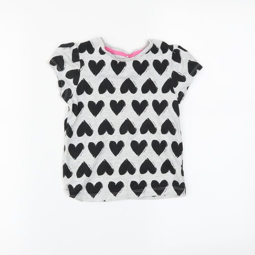 George Girls Grey   Basic T-Shirt Size 4-5 Years