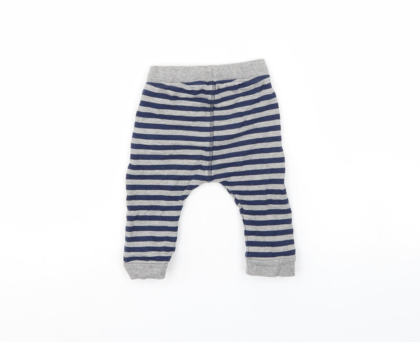 M&S Boys Multicoloured Striped  Sweatpants Trousers Size 9-12 Months