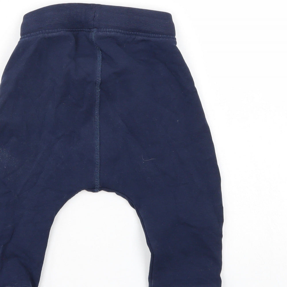 M&S Boys Blue   Sweatpants Leggings Size 9-12 Months