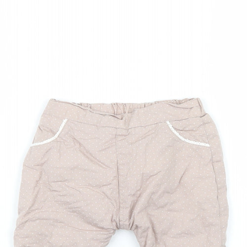 Nutmeg Girls Beige Polka Dot  Windbreaker Trousers Size 9-12 Months