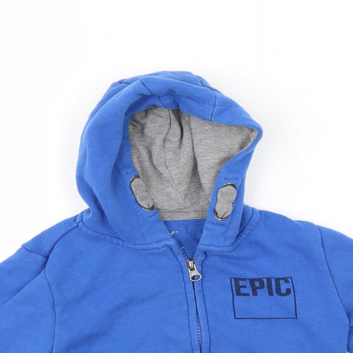 Rebel Boys Blue   Full Zip Hoodie Size 2-3 Years