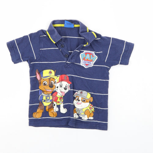 Paw patrol Boys Blue Striped  Basic Polo Size 2-3 Years  - Paw Patrol