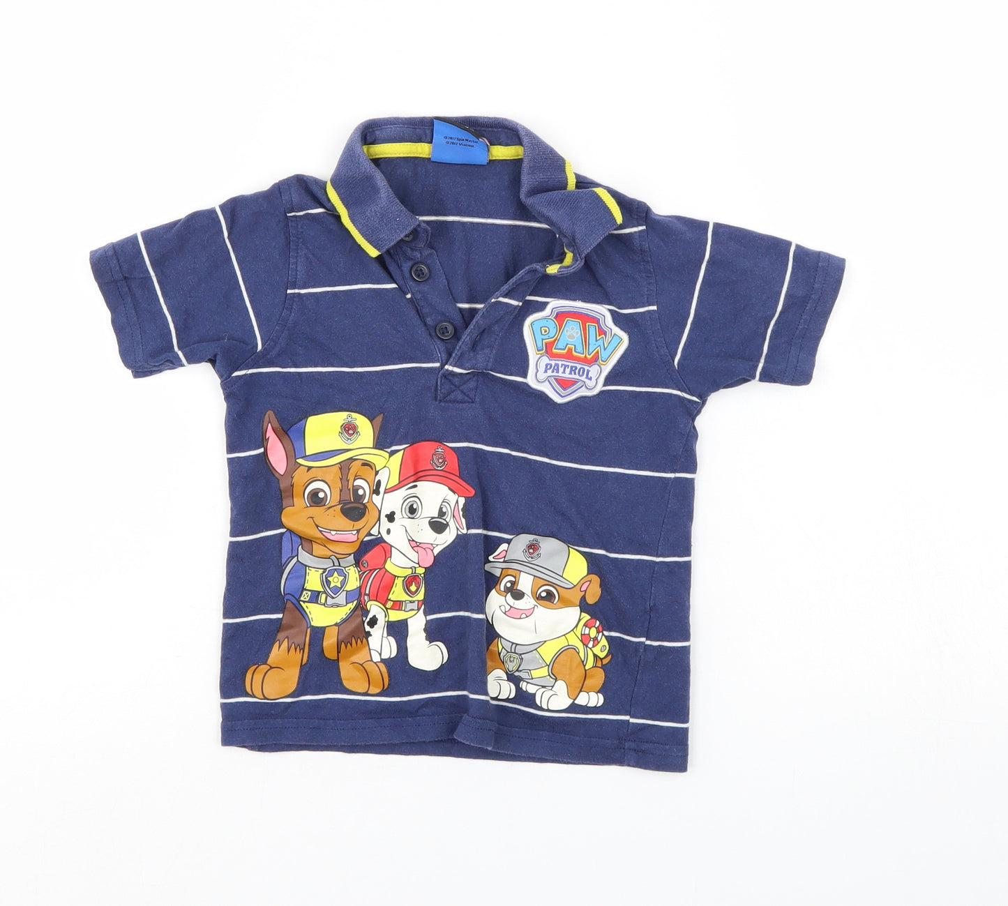 Paw patrol Boys Blue Striped  Basic Polo Size 2-3 Years  - Paw Patrol