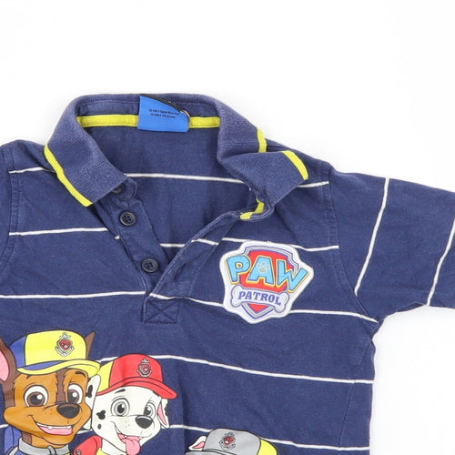 Paw patrol Boys Blue Striped  Basic Polo Size 2-3 Years  - Paw Patrol