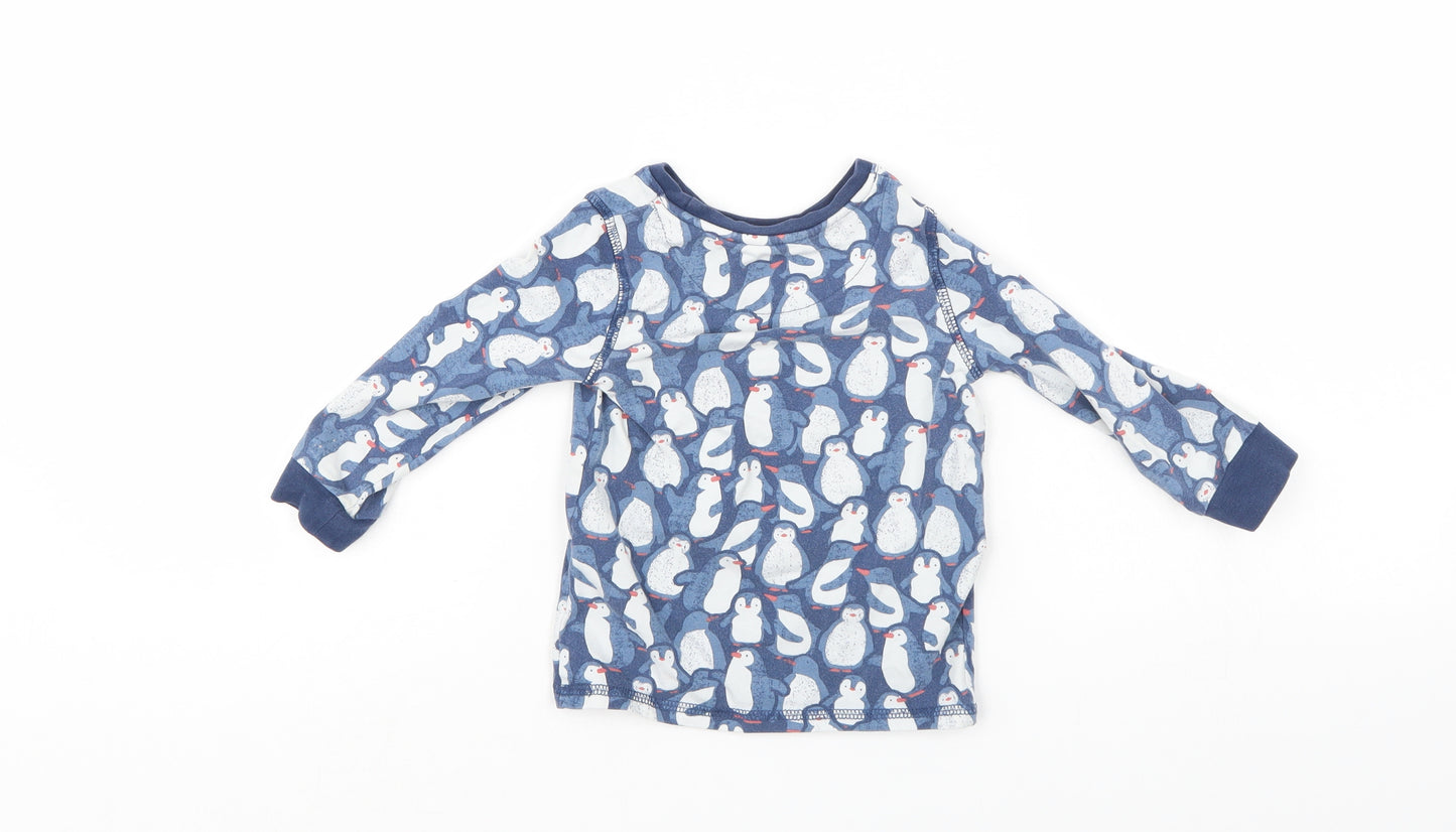 M&S Boys Blue Animal Print   Pyjama Top Size 12-18 Months