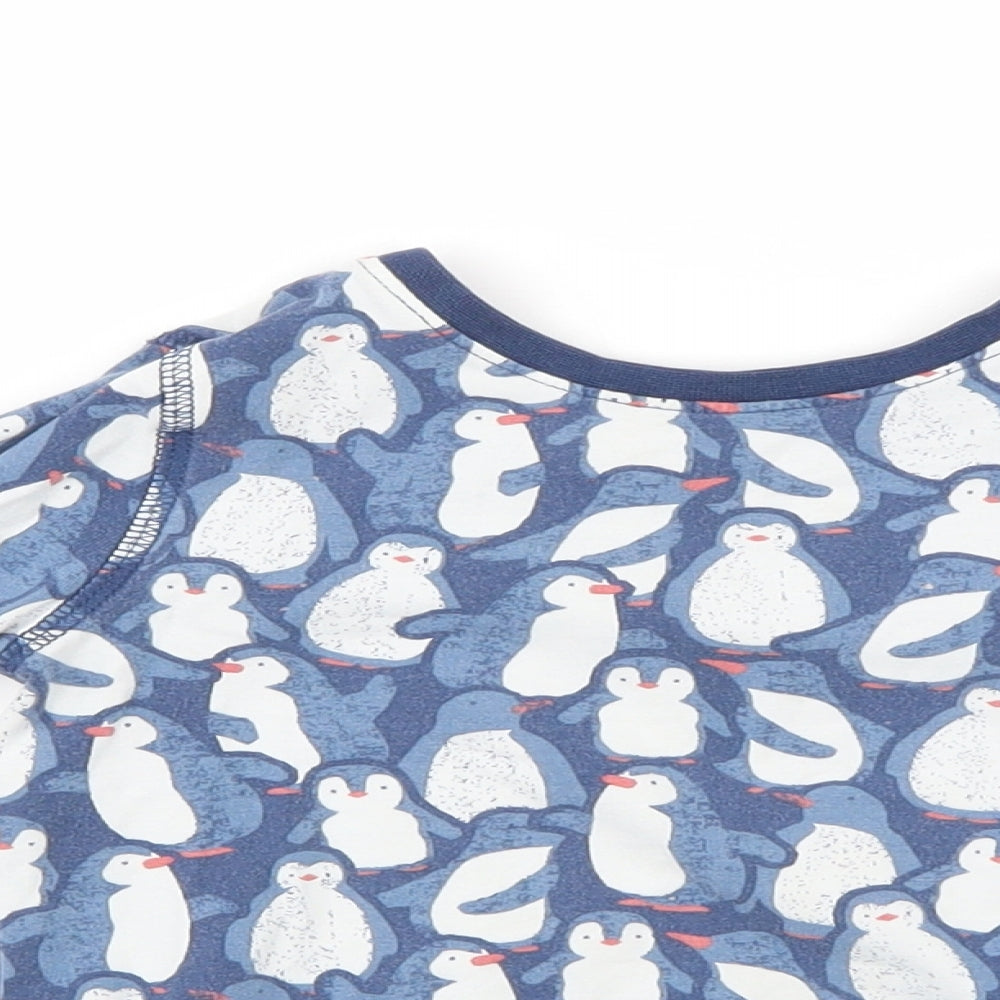 M&S Boys Blue Animal Print   Pyjama Top Size 12-18 Months