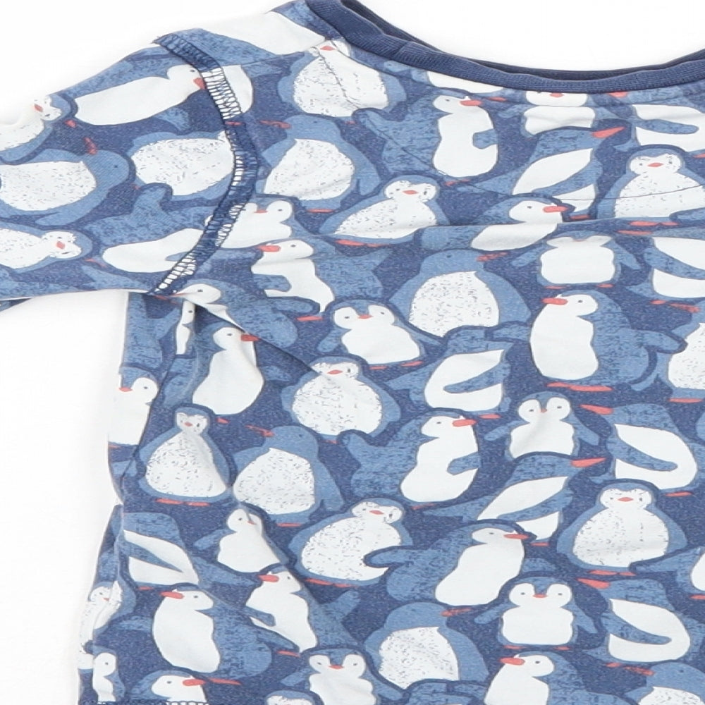 M&S Boys Blue Animal Print   Pyjama Top Size 12-18 Months
