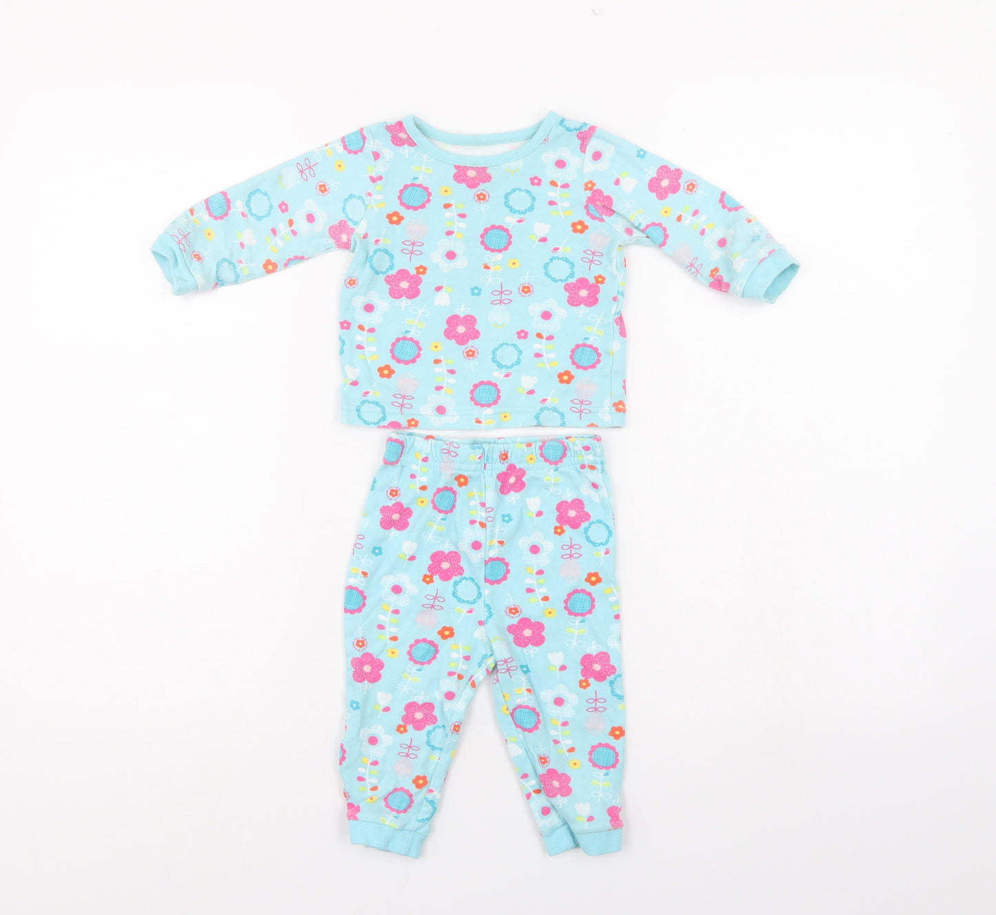 George Baby Multicoloured Floral   Pyjama Set Size 9-12 Months