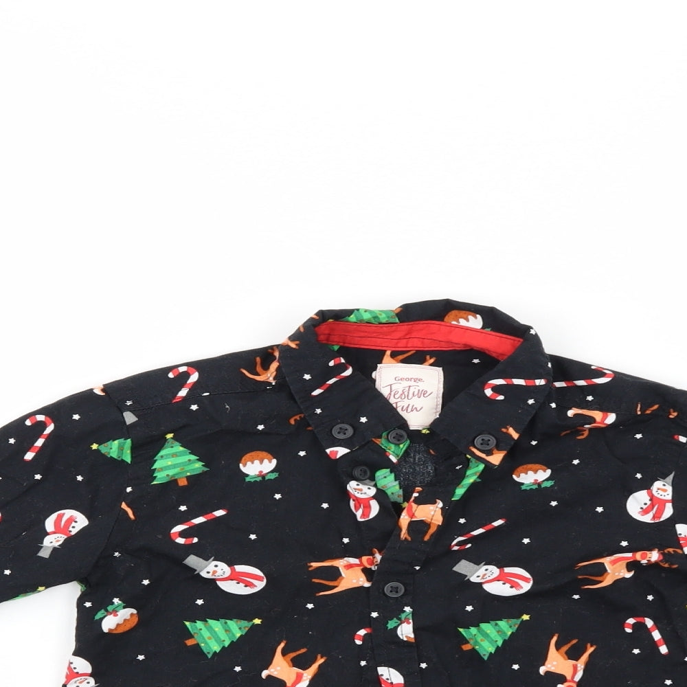 George Boys Black Animal Print  Basic Casual Size 3-4 Years  - Christmas