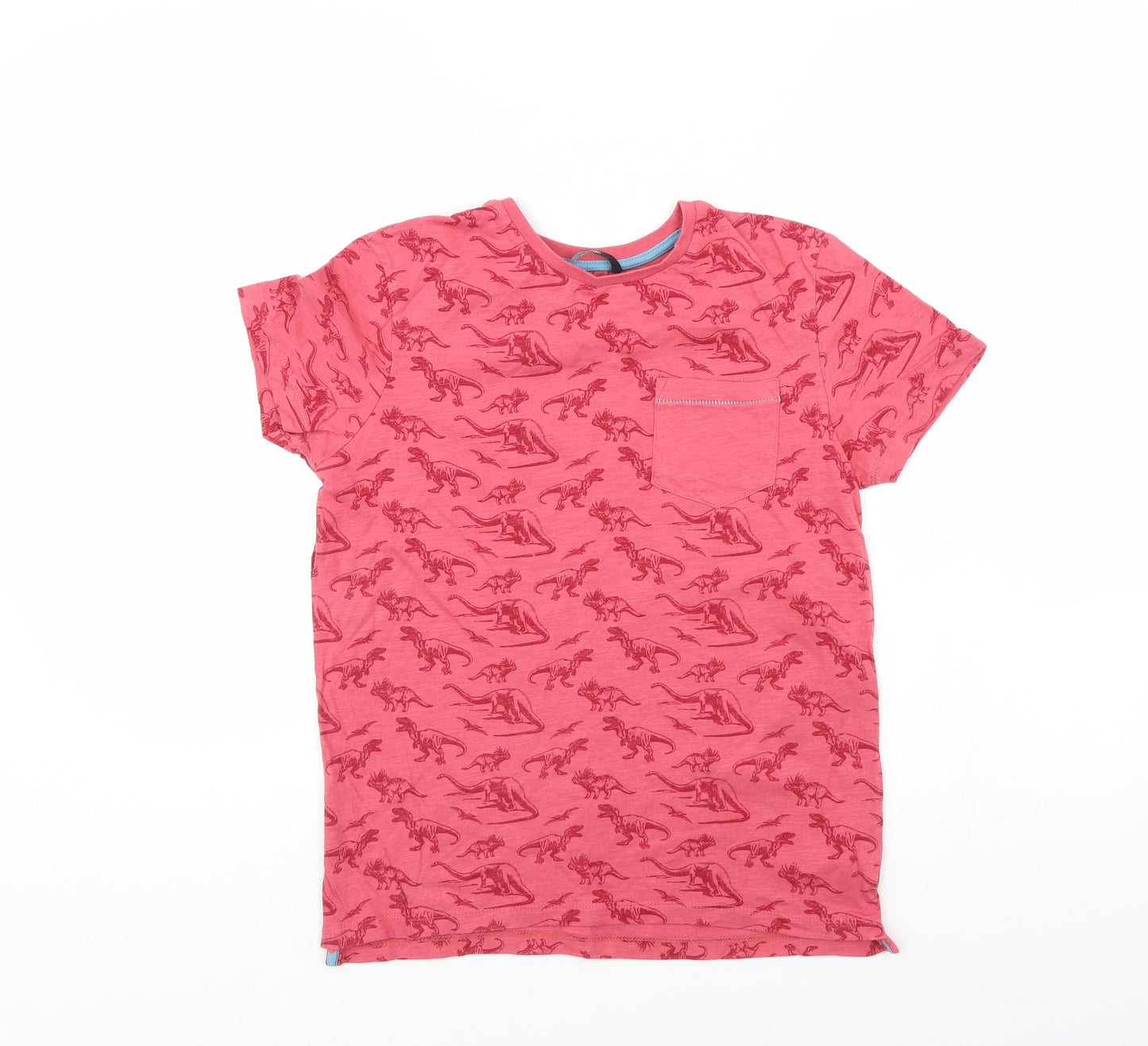 George Boys Red Animal Print  Basic T-Shirt Size 11-12 Years