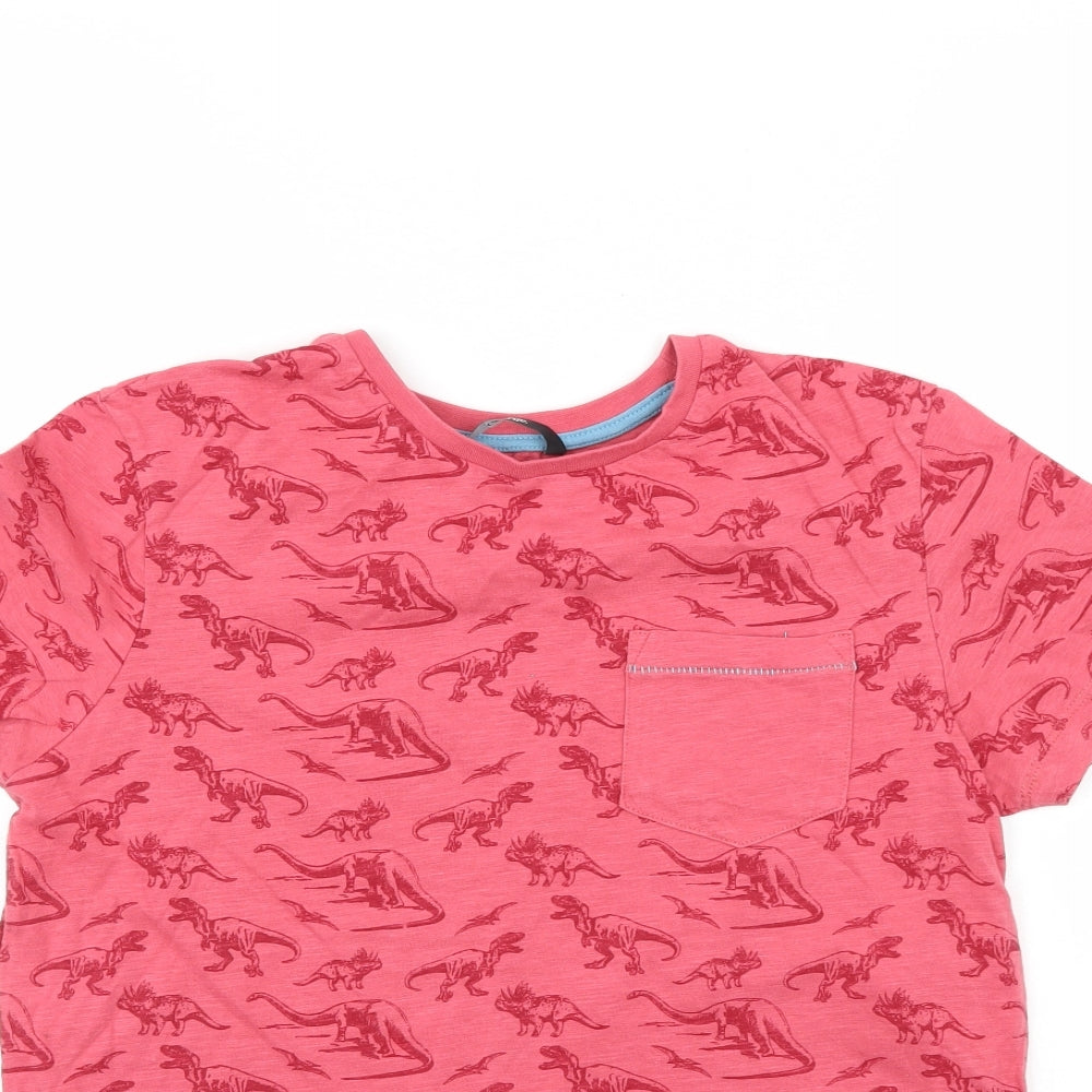 George Boys Red Animal Print  Basic T-Shirt Size 11-12 Years