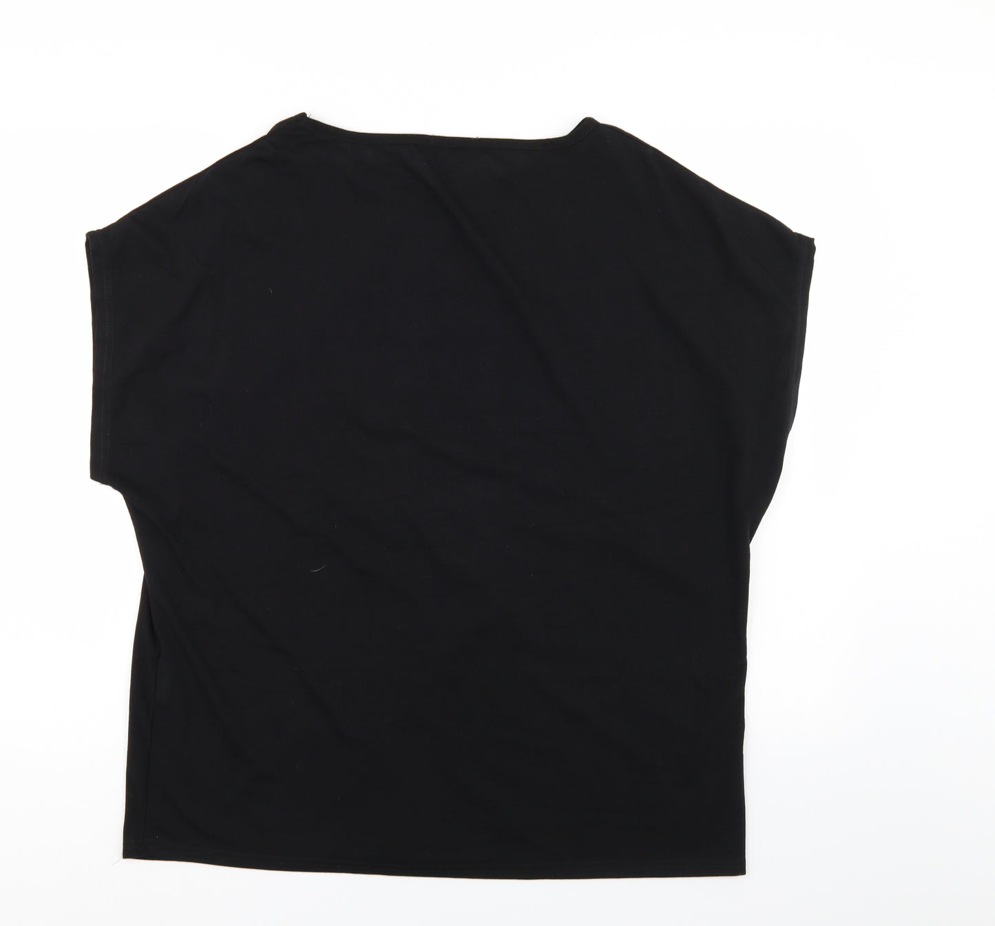 Be Jelous Womens Black   Basic T-Shirt Size M  - Baggy Look