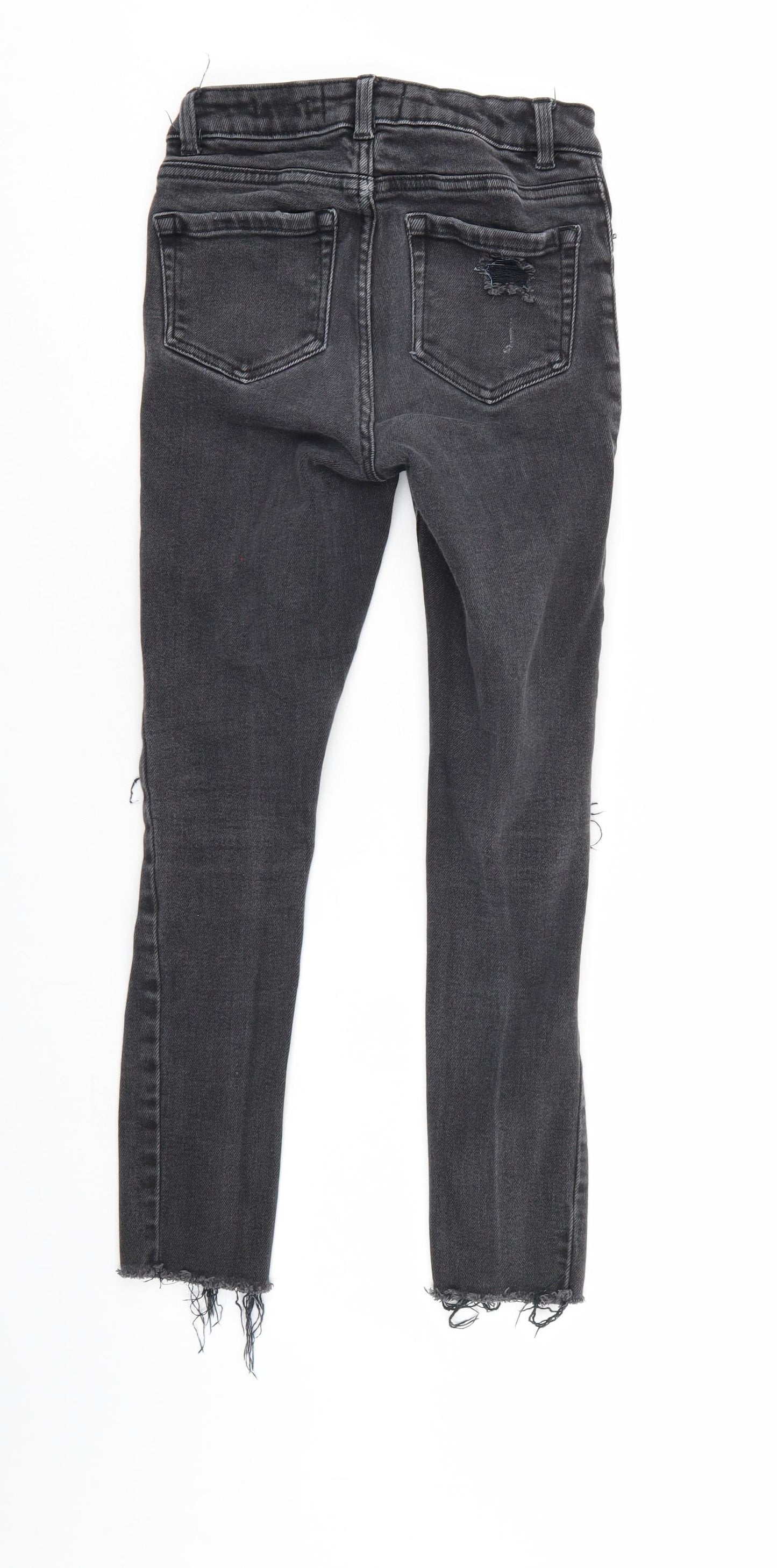 New Look Girls Black  Denim Skinny Jeans Size 12 Years - DISTRESSED