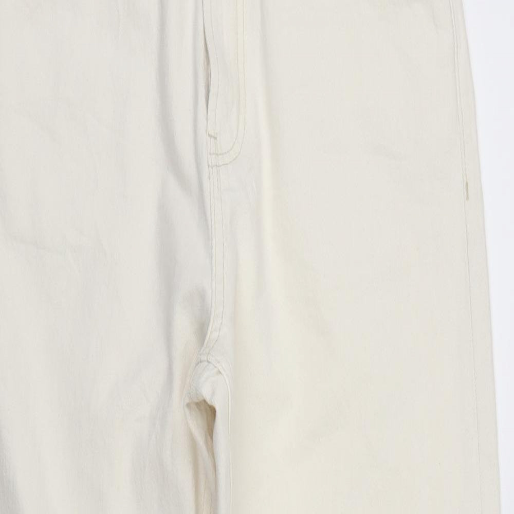 M&S Womens White  Denim Straight Jeans Size 10 L26 in