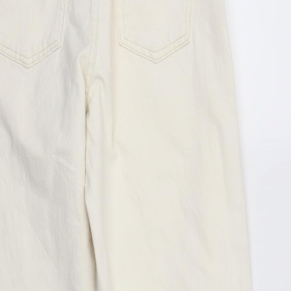 M&S Womens White  Denim Straight Jeans Size 10 L26 in