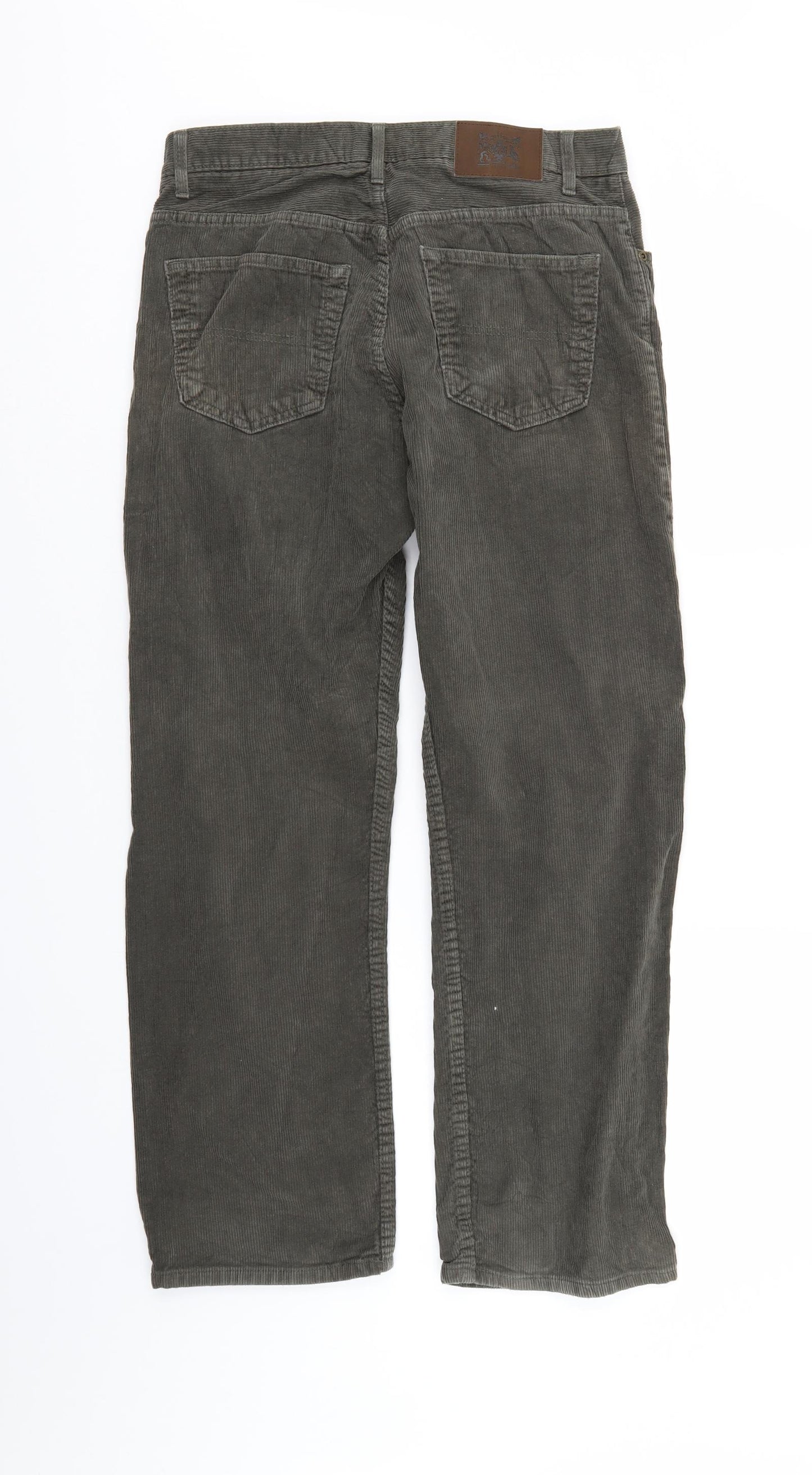 M&S Mens Green  Corduroy Straight Jeans Size 32 L29 in