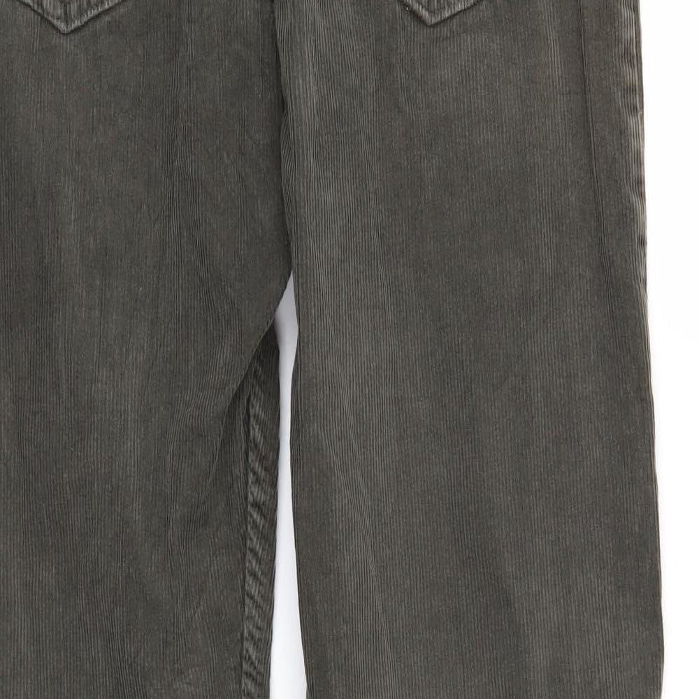 M&S Mens Green  Corduroy Straight Jeans Size 32 L29 in