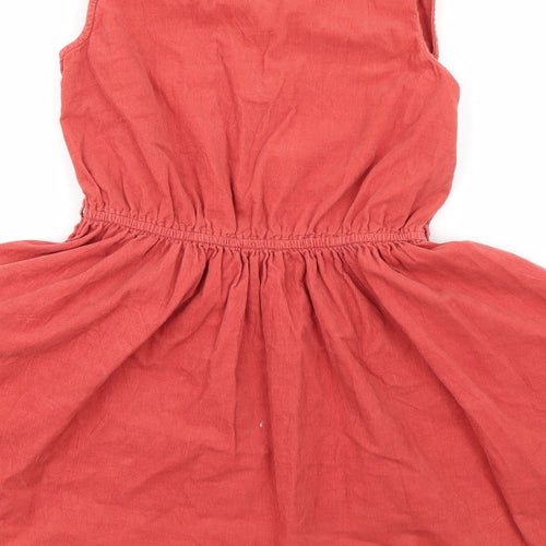 Indego Girls Red  Corduroy Tank Dress  Size 3-4 Years  - burnt red/orange colour