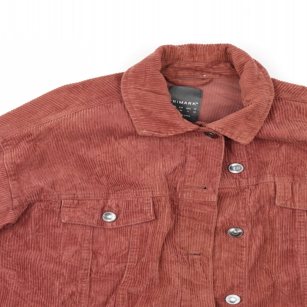 Primark Womens Brown  Corduroy Jacket  Size 8  - Distressed around trim