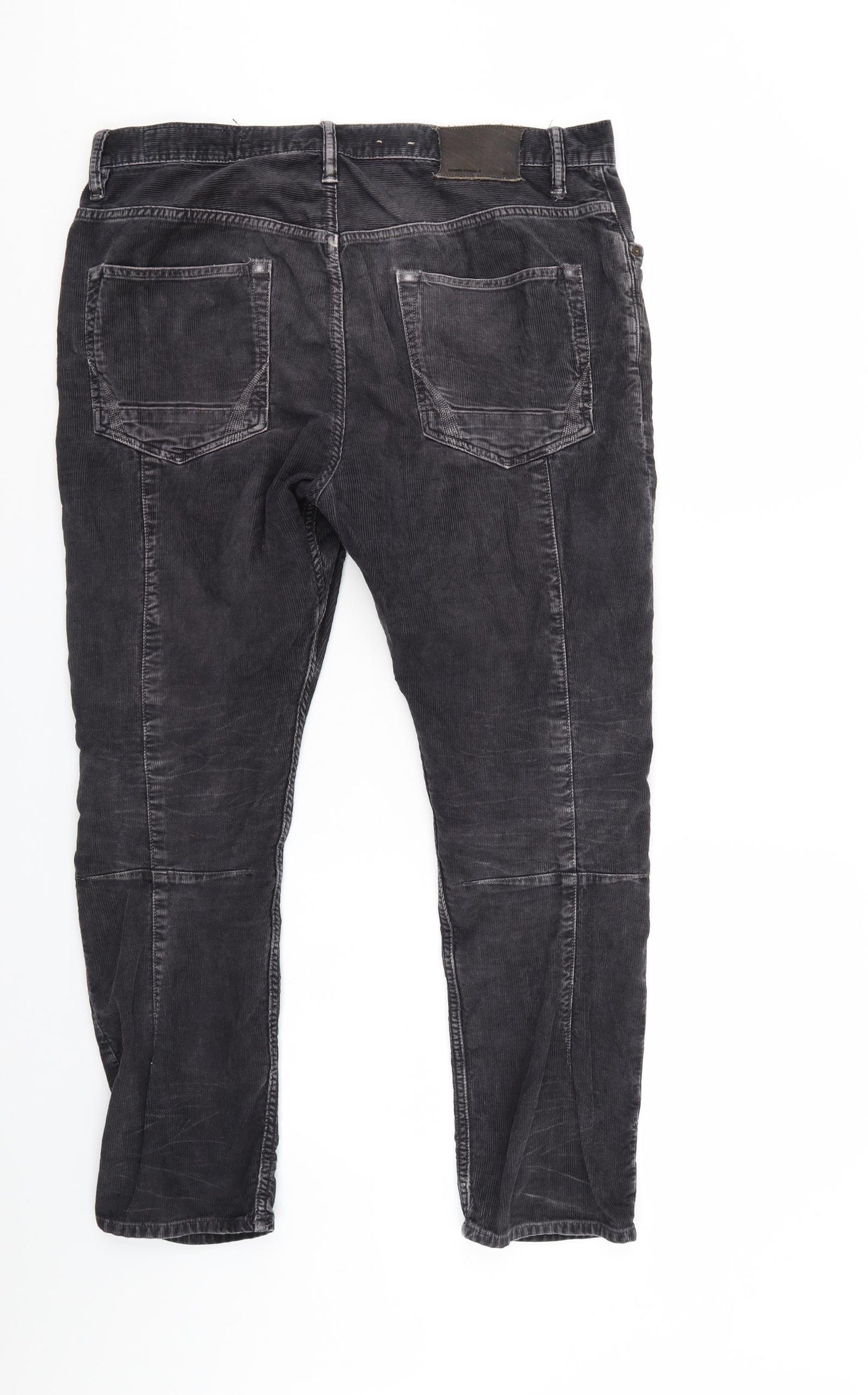 AllSaints Mens Black  Corduroy Trousers  Size 32 L26 in