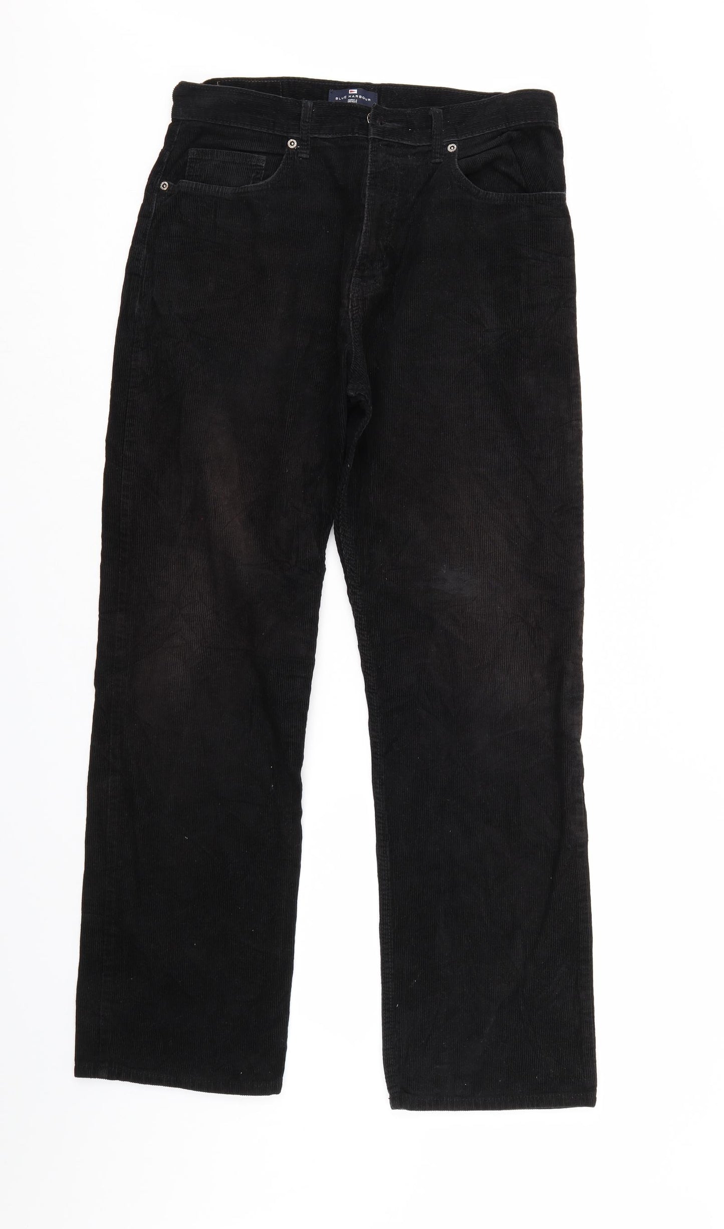 Blue Harbour Mens Black  Corduroy Trousers  Size 32 L31 in