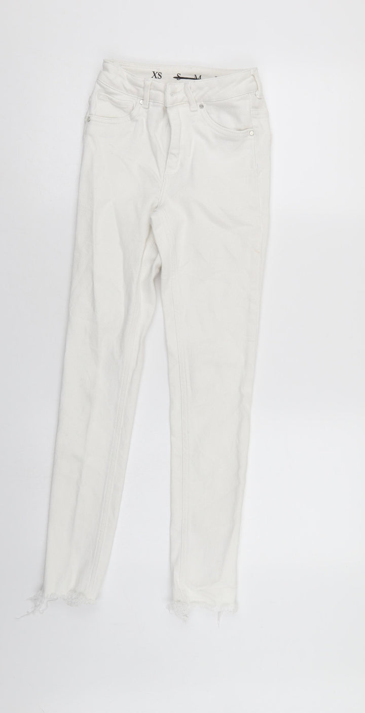 Never Denim Womens White  Denim Capri Jeans Size XS L26 in