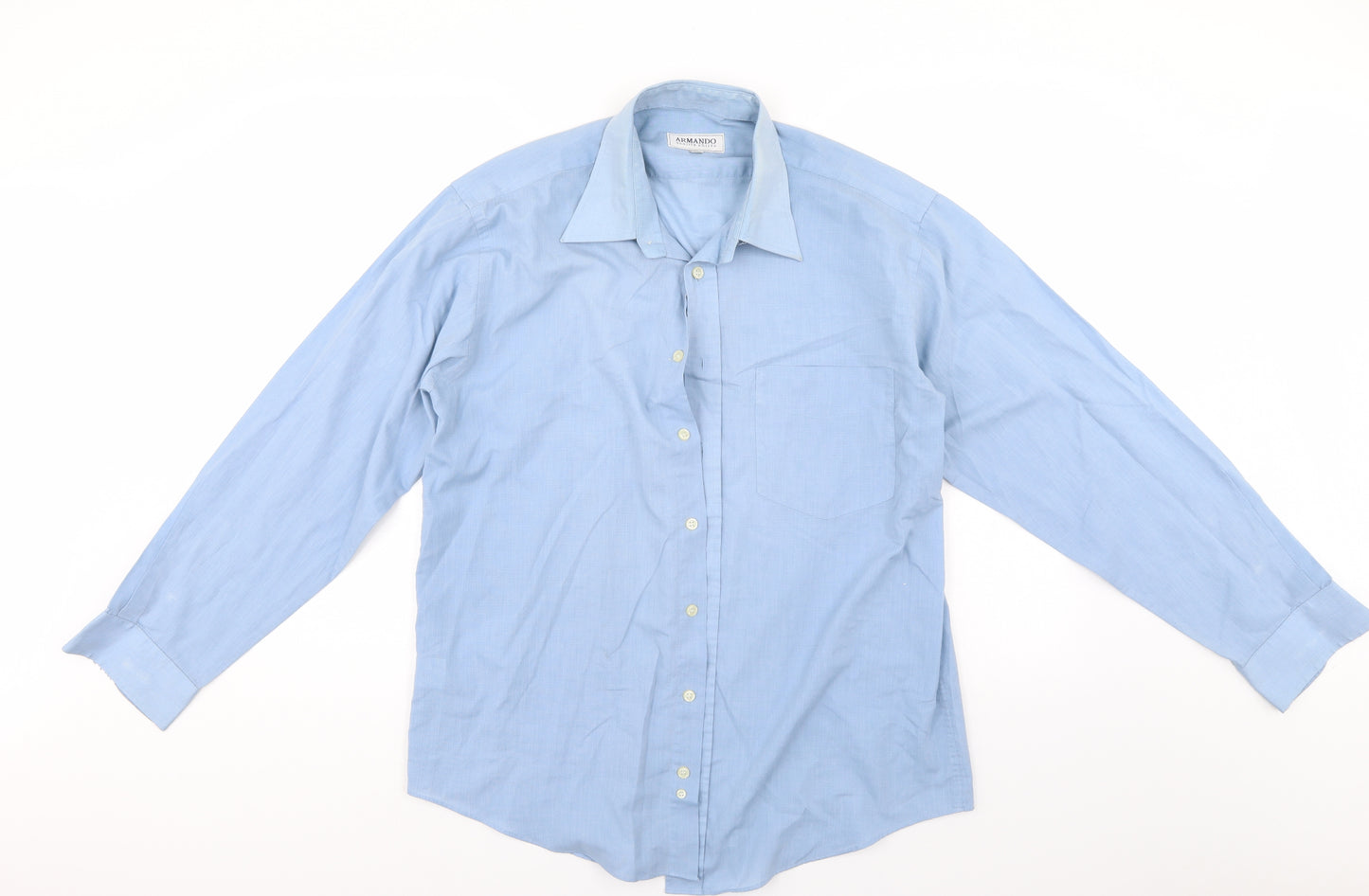 Armando Mens Blue    Dress Shirt Size 16