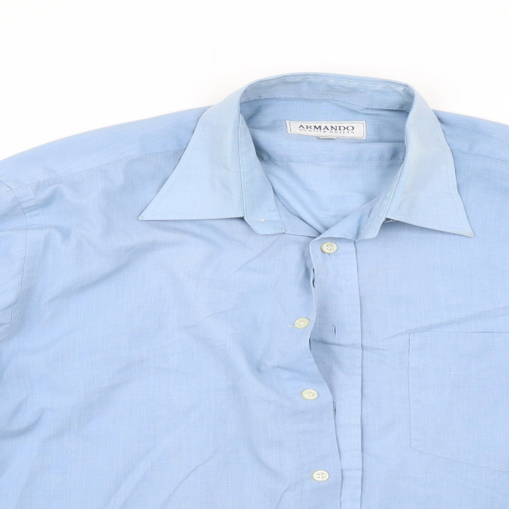 Armando Mens Blue    Dress Shirt Size 16