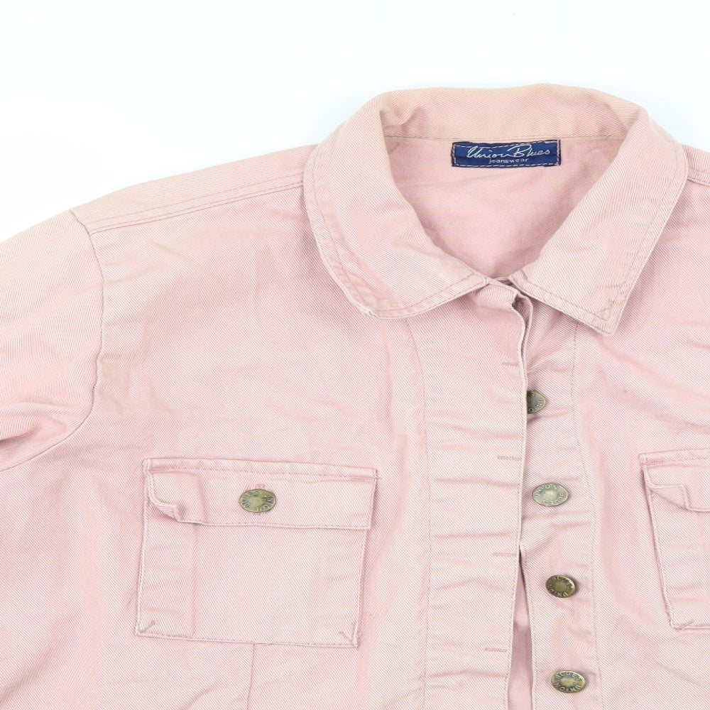 union Blues Womens Pink  Denim Jacket  Size 16
