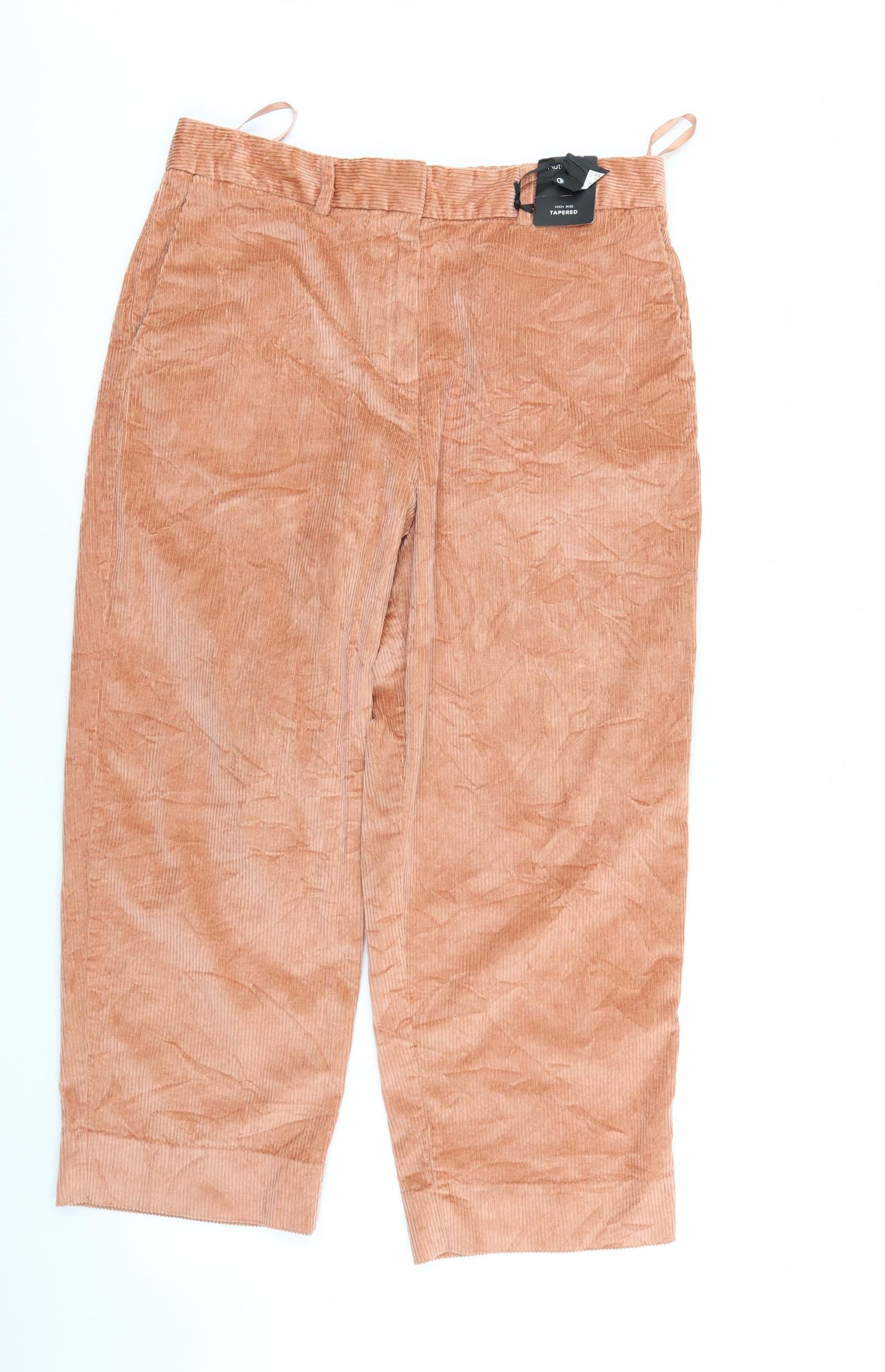 Autograph Womens Beige  Corduroy Cropped Trousers Size 14 L25 in