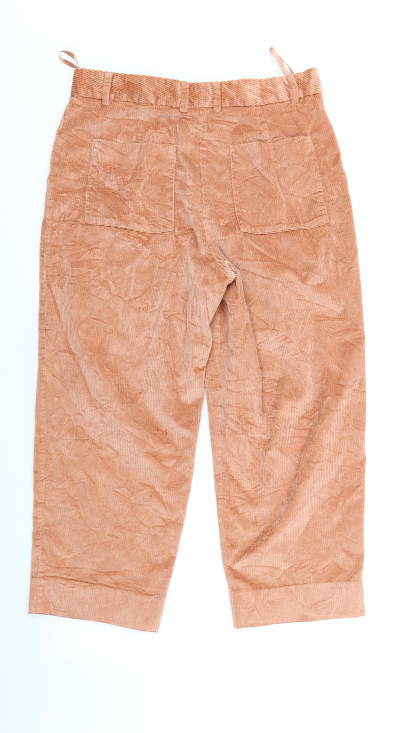 Autograph Womens Beige  Corduroy Cropped Trousers Size 14 L25 in
