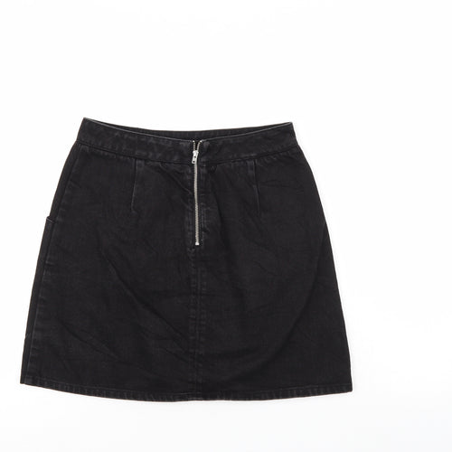 Waredenim Womens Black  Denim A-Line Skirt Size 10
