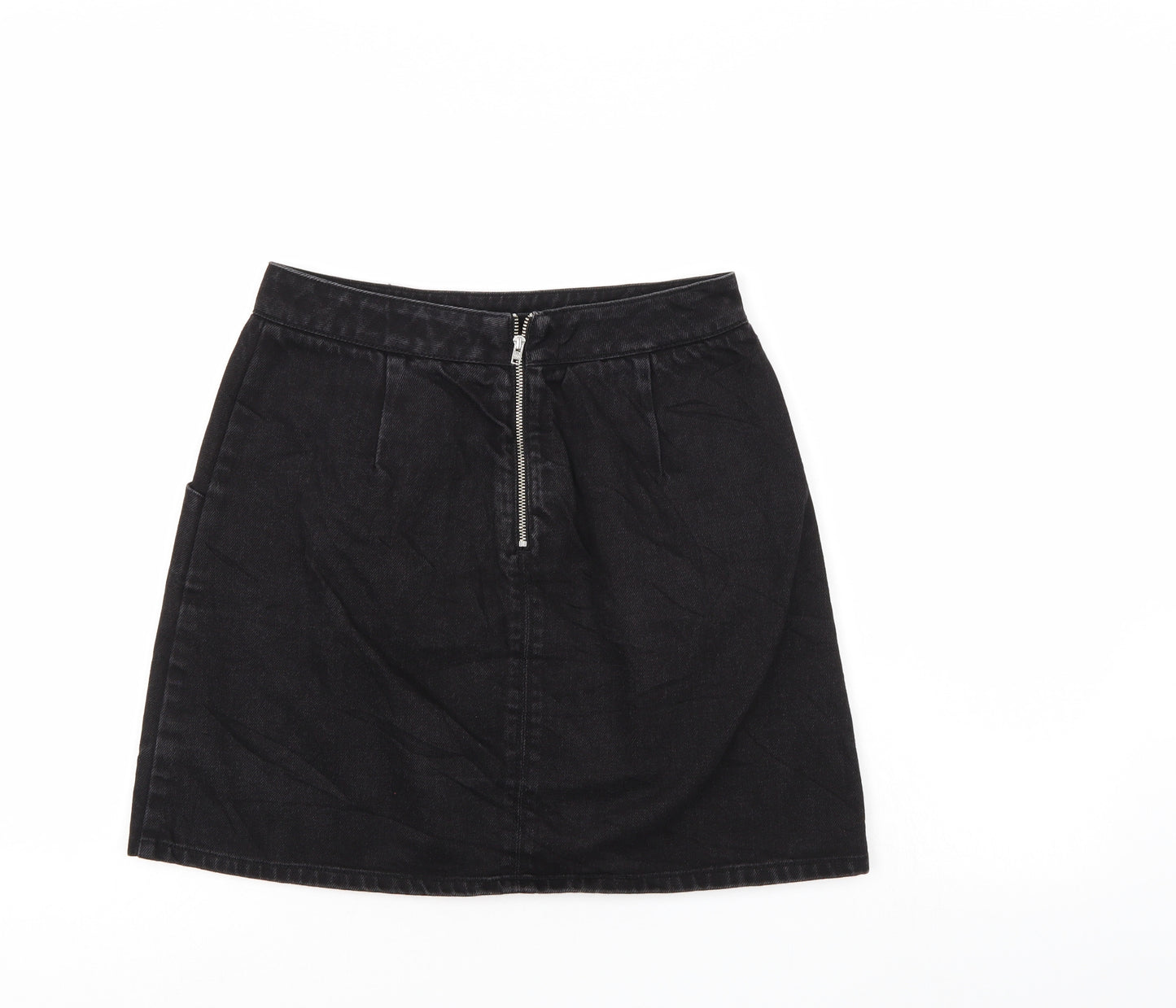 Waredenim Womens Black  Denim A-Line Skirt Size 10