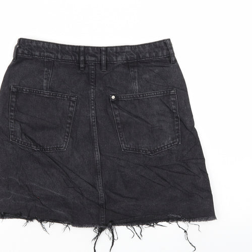 & denim Womens Black  Denim A-Line Skirt Size 10  - Distressed