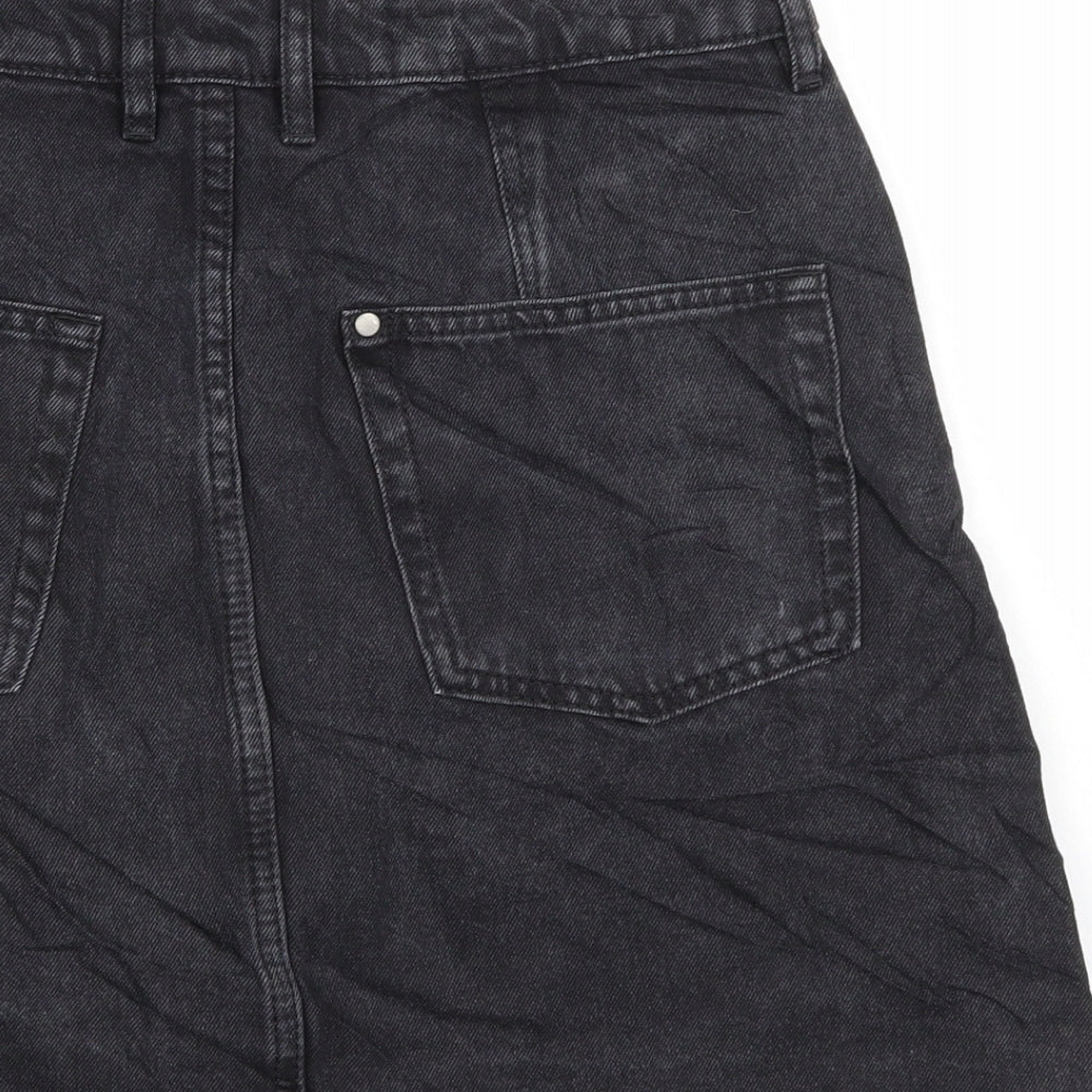 & denim Womens Black  Denim A-Line Skirt Size 10  - Distressed