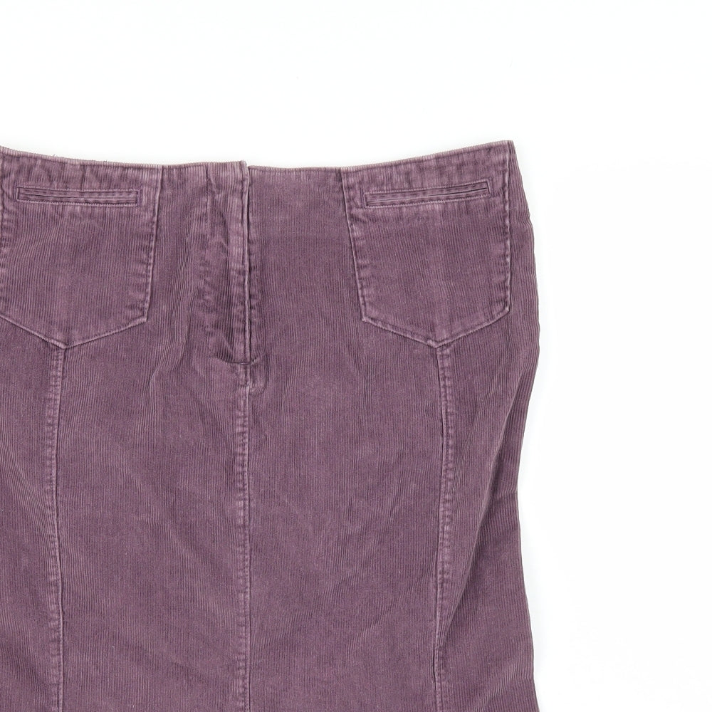 Divided Womens Purple  Corduroy Tulip Skirt Size 14