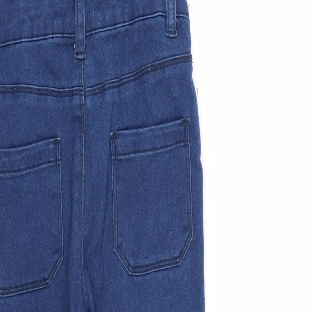 Denim & Co. Girls Blue  Denim Dungaree One-Piece Size 8-9 Years