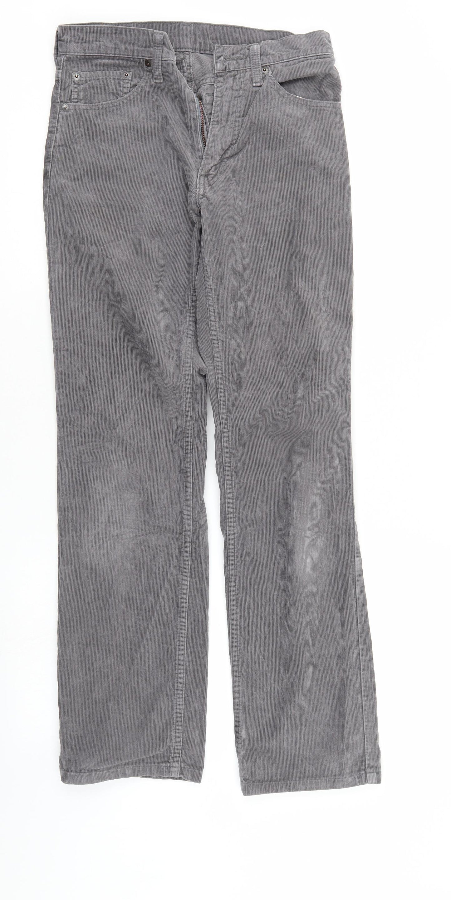 levis Mens Grey  Corduroy Trousers  Size 27 L34 in