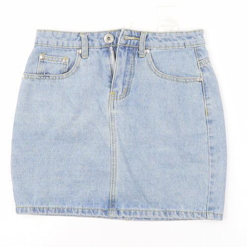 liguor n poker Womens Blue  Denim A-Line Skirt Size 6