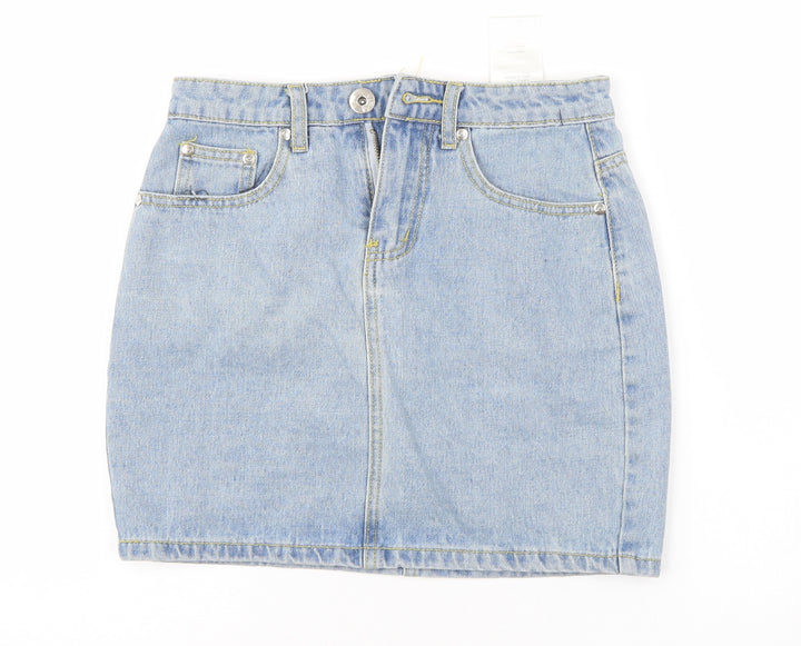 liguor n poker Womens Blue  Denim A-Line Skirt Size 6