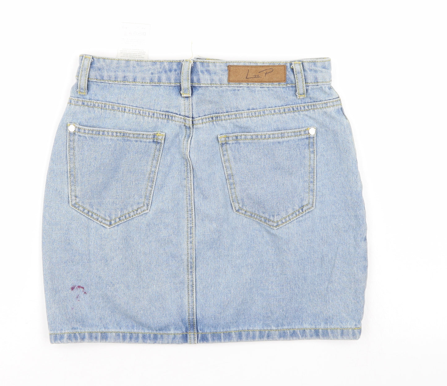 liguor n poker Womens Blue  Denim A-Line Skirt Size 6