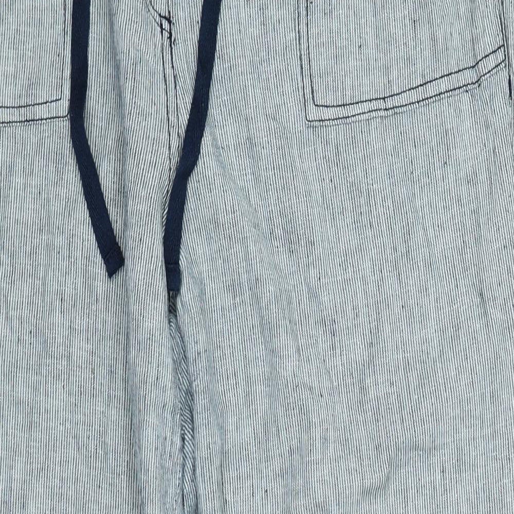 M&Co Womens Grey Striped  Trousers  Size 14 L28 in
