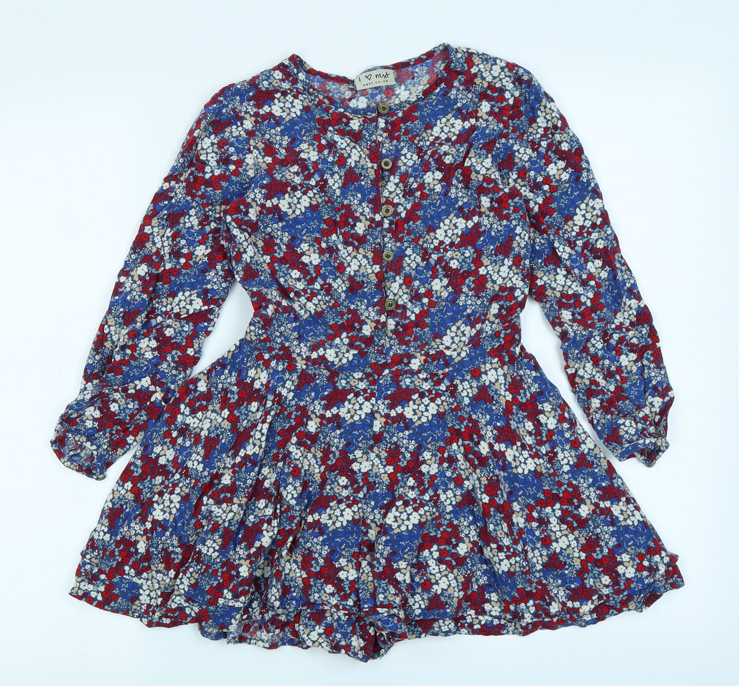 NEXT Girls Red Floral  Playsuit One-Piece Size 8 Years