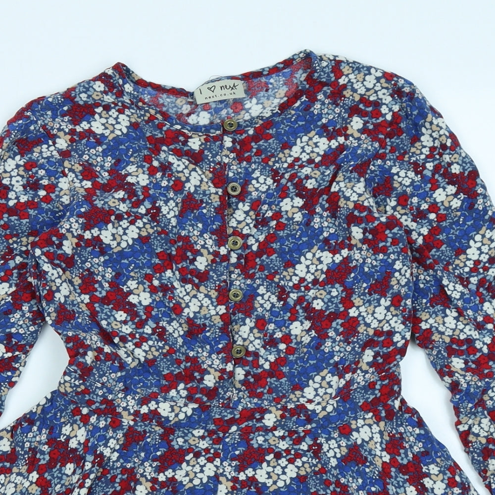 NEXT Girls Red Floral  Playsuit One-Piece Size 8 Years