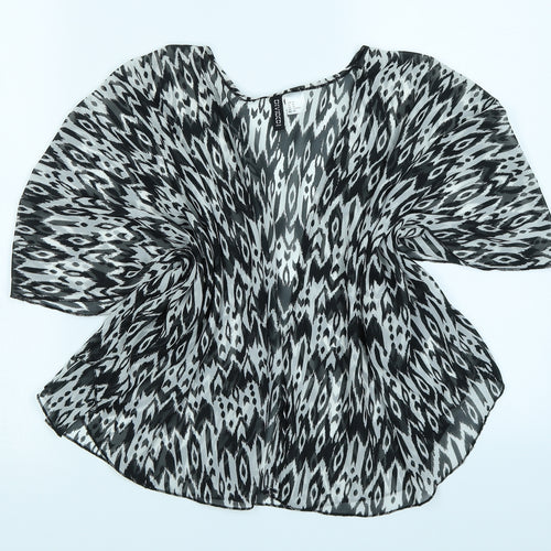 Divided Womens Black Animal Print  Kimono Jacket Size M