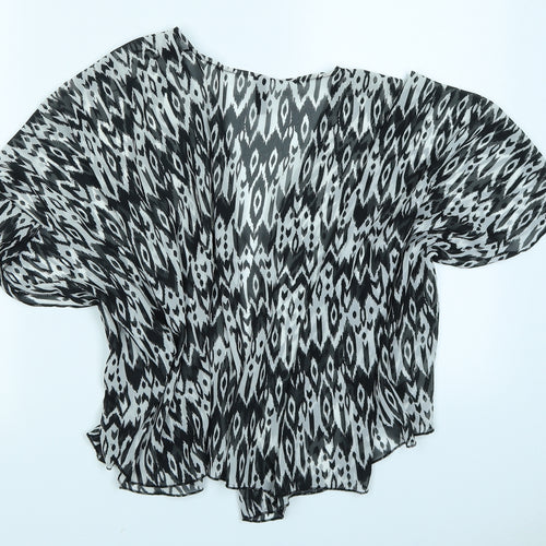 Divided Womens Black Animal Print  Kimono Jacket Size M
